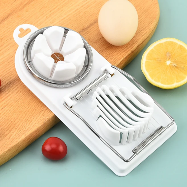 일상부엌 스테인리스 2IN1 에그슬라이서 계란커팅기, 1개, 화이트