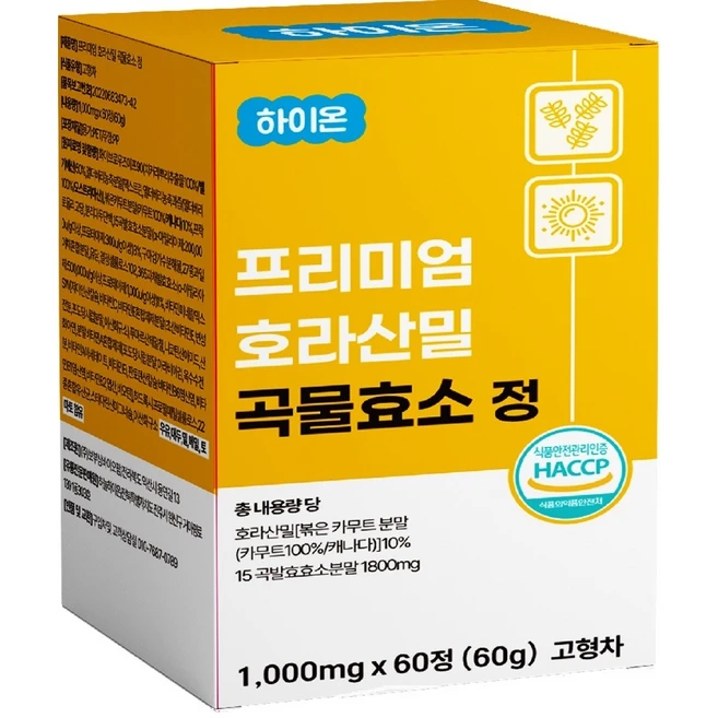 프리미엄 호라산밀 카뮤트 곡물 효소, 6박스, 60정