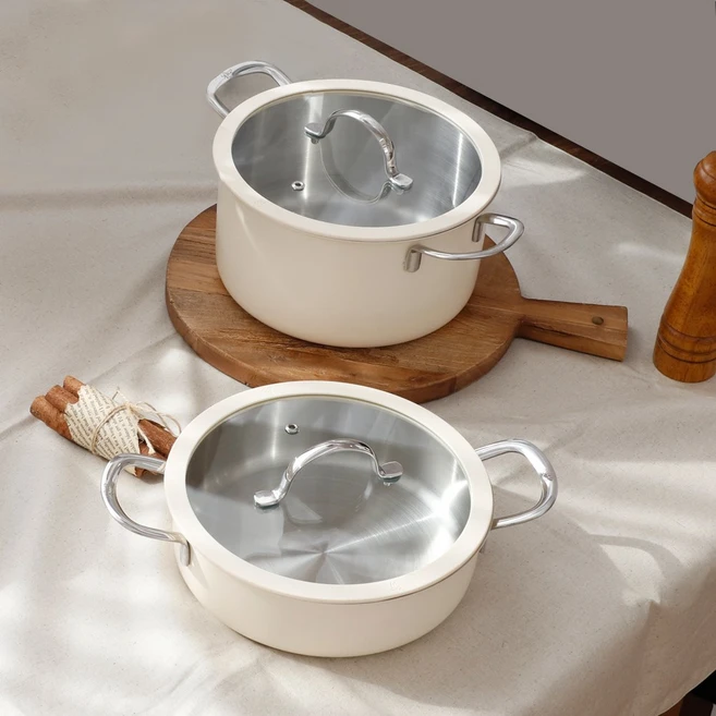 통3중 컬러 전골&곰솥세트 2종, 전골22cm+곰솥22cm, 1개