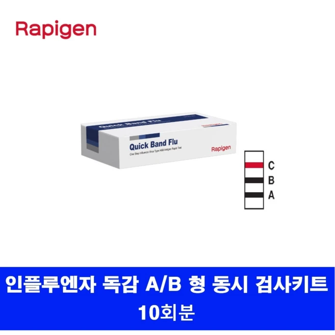 래피젠 독감검사 인플루엔자 검사 키트 10개, 1세트, 10매입