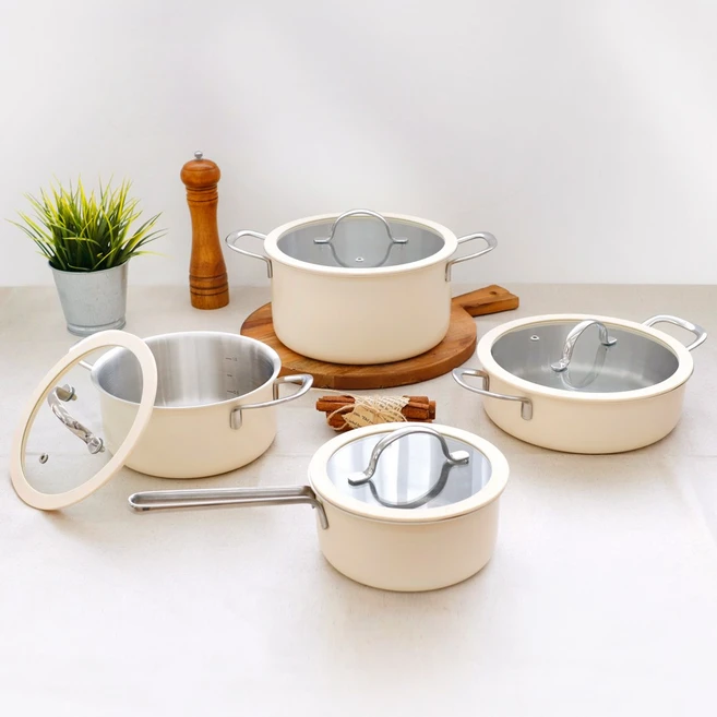 통3중 컬러 편수&양수&전골&곰솥세트 4종, 편수16cm+양수18cm+전골22cm+곰솥22cm, 1개