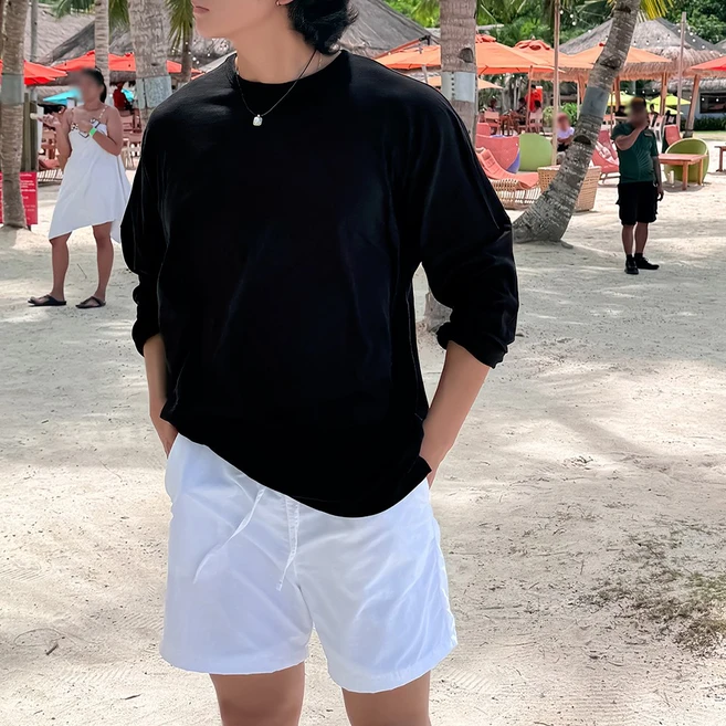 [비치팜]레이크 밴딩 남성 수영복 팬츠 비치웨어, 화이트
