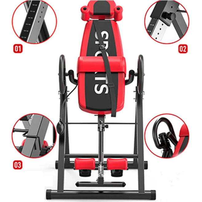 도매창고 거꾸리 꺼꾸리 운동기구 거꾸로 물구나무 헬스기구 가정용 접이식 스트레칭 허리 코어 운동 스포츠, 스포츠거꾸리-레드