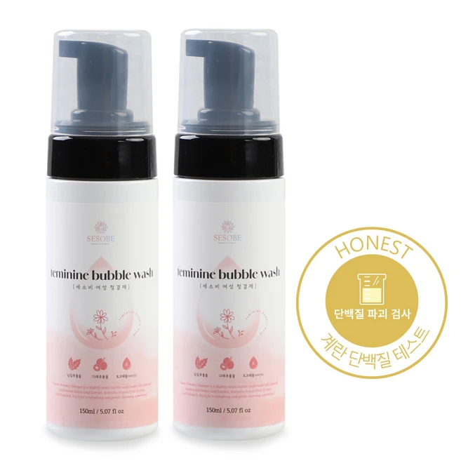 세소비 무자극 약산성 여성청결제 Y존케어 버블타입, 2개, 150ml