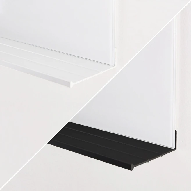 컬러 펜 트레이 칠판 받침대 레디앙 글라스보드 알루미늄 400mm_지우개거치대, 화이트