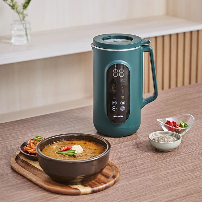 베스트하임 스텐 두유제조기 이유식 죽 제조기 대용량 1200ml, 그린(Green)