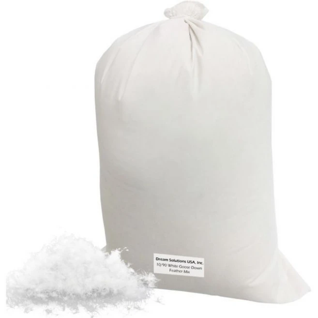Dream Solutions USA 벌크 구스 다운 충전재 1090 34lb 100 내추럴 화이트 다운과 페더 – 이불 베개 재킷 등 울트라 플러시 헝가리 소프트니스 브랜드, White 50/50 Blend_1/2 Lb