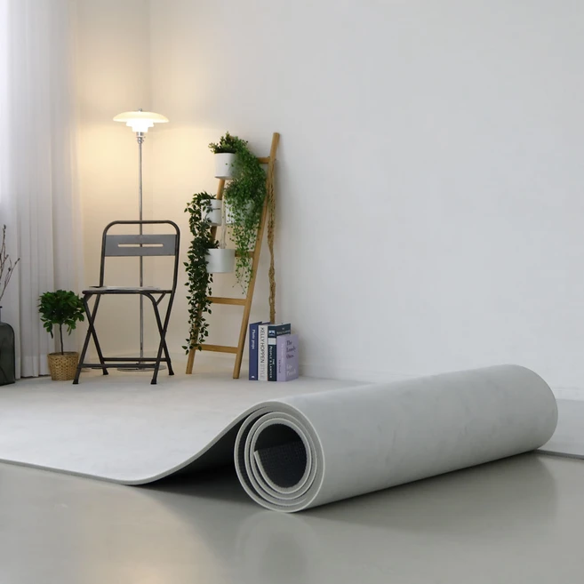 로하우스 미끄럼방지 롤매트 논슬립 애견매트, 마블화이트, 140cm x 7m [9mm], 1개