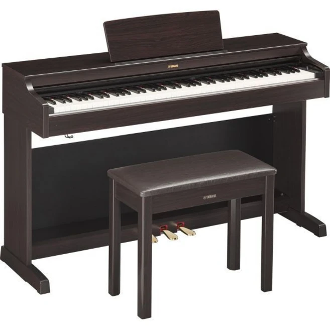 야마하 YDP 163R 아리우스 시리즈 콘솔 디지털 피아노 벤치 다크 로즈우드, 163, Dark Rosewood, Digital Piano