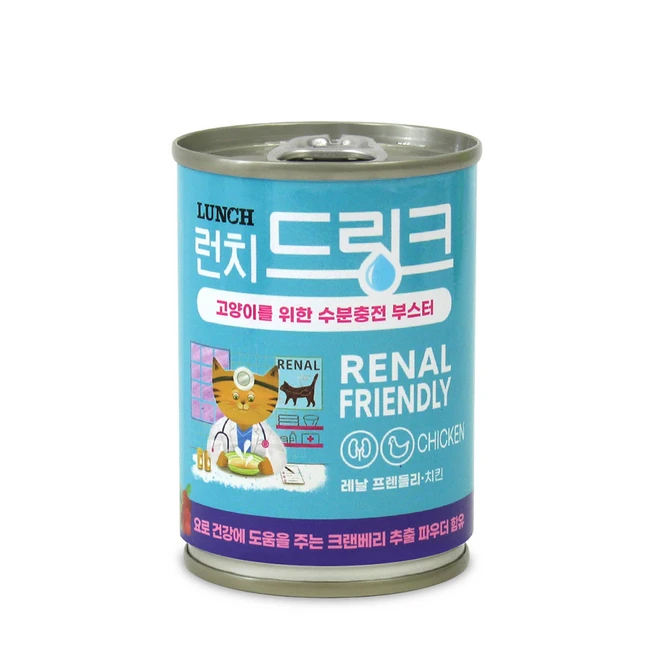 런치 드링크 고양이전용 수분충전 부스터, 레날 프렌들리 치킨, 120g, 24개