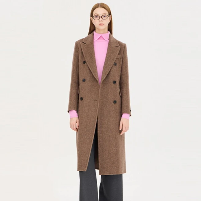 [시슬리(공식)] 메리 헤링본 테일러드 더블 롱 코트_SACT40461MW