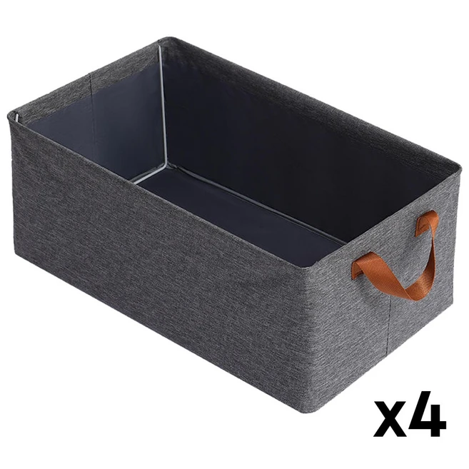 데일린 접이식 와이어 옷장 수납 정리함, 모던그레이, 4개