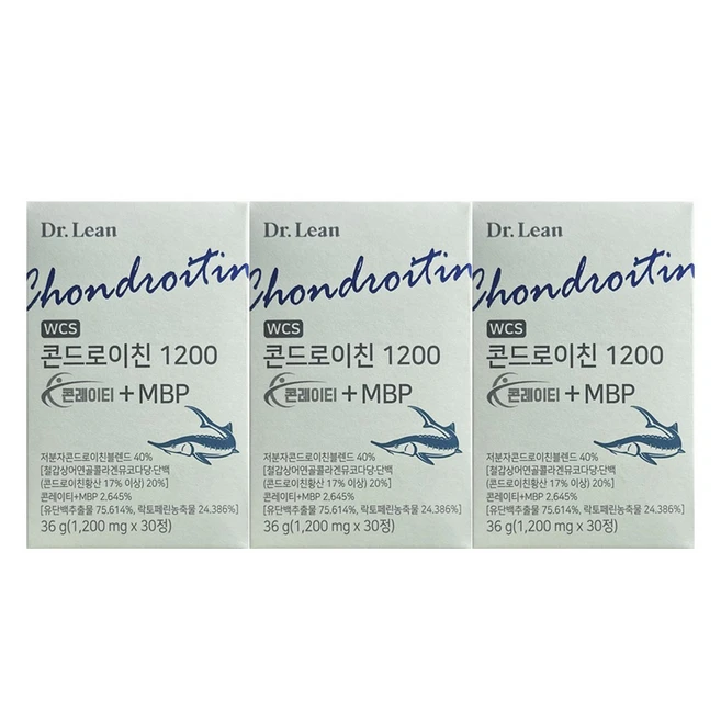 닥터린 콘드로이친 1200 콘레이티 MBP 송중기 저분자 상어연골 콘드로이친, 3개, 30정