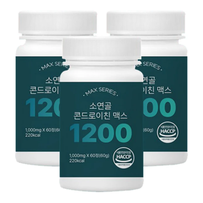 소연골 콘드로이친 1200 보스웰리아 HACCP 식약처인증 알약케이스증정, 3개, 60정