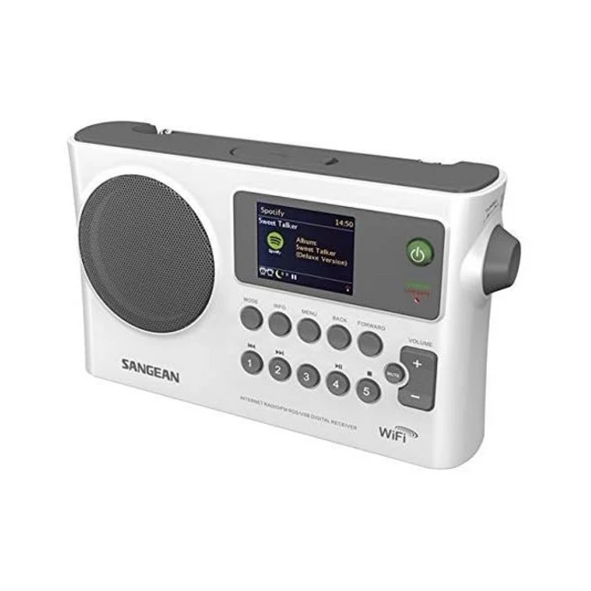 Sangean WFR28 인터넷 라디오FMRBDSUSB네트워크 뮤직 플레이어 컬러 디스플레이 그레이화이트 포함 디지털 수신기 갱신