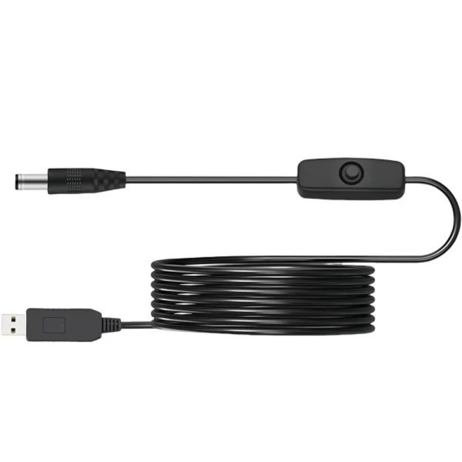 USB DC 전원 케이블 충전 공급 선 유아용 자동차 카메라용 인라인 스위치가 있는 로엔트 USBADC 12V 코드 1.5M/4.92피트 USBDC 스텝업 전압 변환