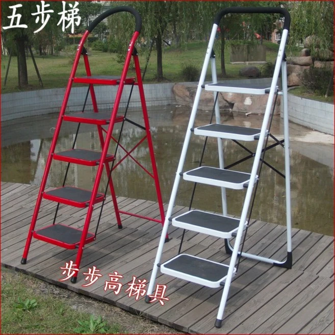 가벼운 5단계 가정용 사다리 접이식 사다리 카본 스틸 에스컬레이터 와이드와이드 페달 뉴타입 에스컬레이터, 1개
