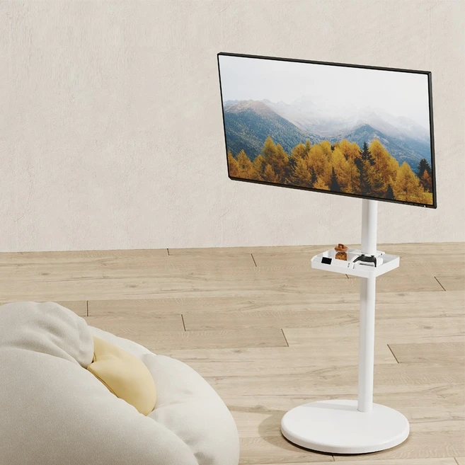 삼탠바이미 티비거치대 삼텐바이미 이동식 TV 스탠드 삼성 M8 M7 M5 43인치, 화이트, 1개