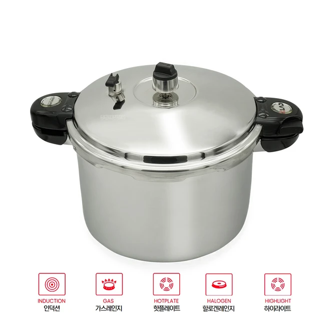 국내산 대용량 압력솥 인덕션겸용 통3중바닥 식당업소용 11L 20인용 대형 조이클래드 스테인리스 갈비찜 곰탕 백숙, 1개