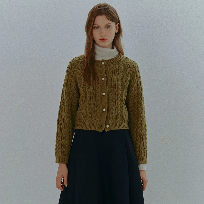 온앤온 케이블 조직 라운드넥 가디건 NEK3WD917