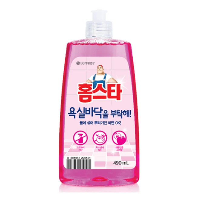 LG생활건강 스타 욕실바닥을 부탁해 핑크 490ml 물에 섞어 뿌리기만 하면 OK, 1개