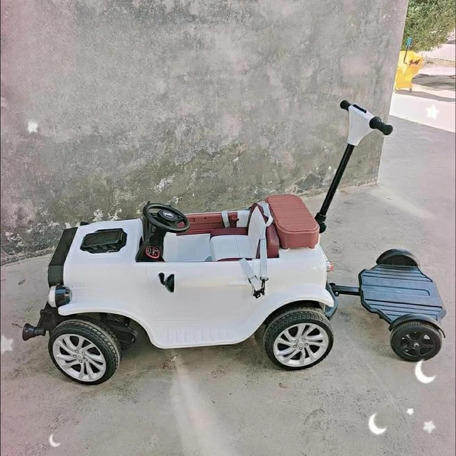 전동유모차 푸쉬카 유아 전동차 2인용 전동차, 블랙, 1개