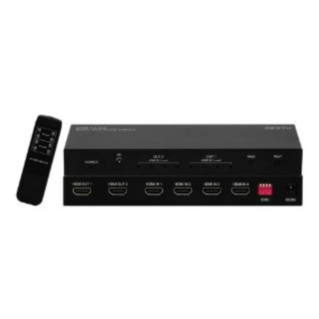 4KUHD HDMI 입력4출력2 선택스위치 화면전환 분배기, 검정, 1개