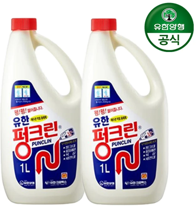 유한락스 펑크린 배수구세정제, 1L, 2개