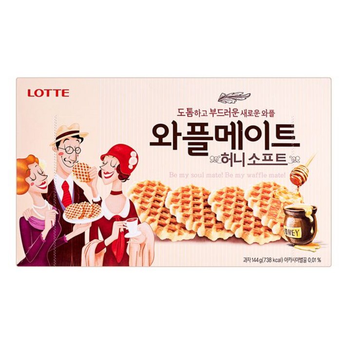 롯데제과 와플메이트 과자, 144g, 3개