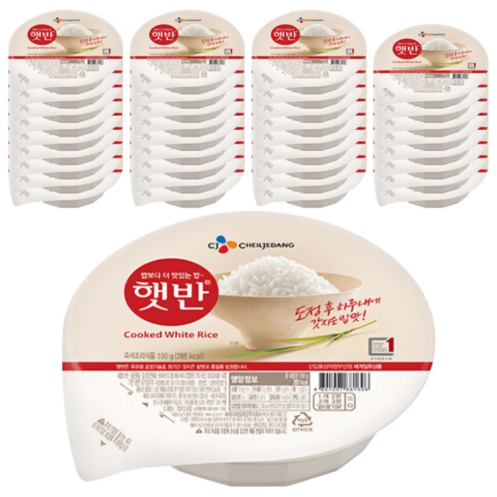 햇반 백미밥, 190g, 36개
