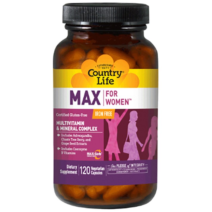 Country Life 맥스 포 우먼 베지테리안 캡슐, 120개입, 1개, 120정