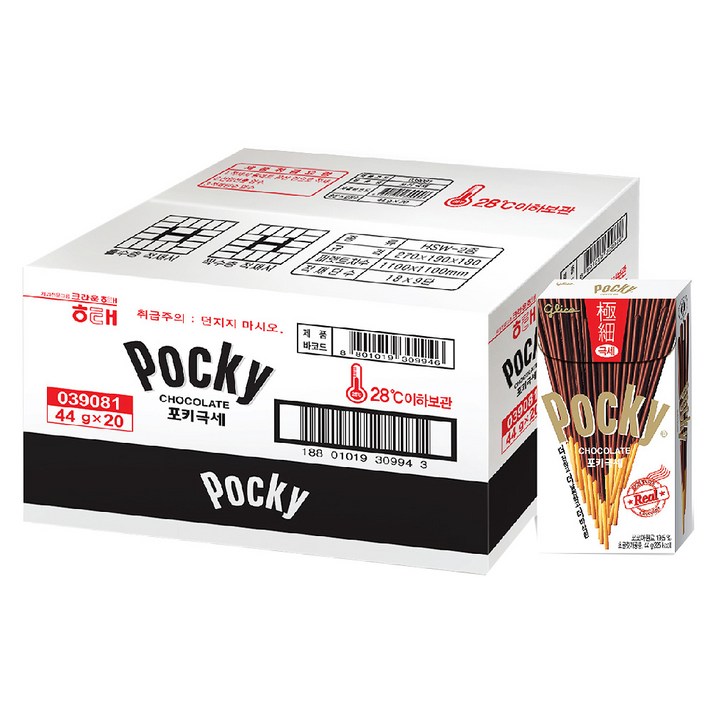 해태 포키극세초콜릿, 44g, 20개