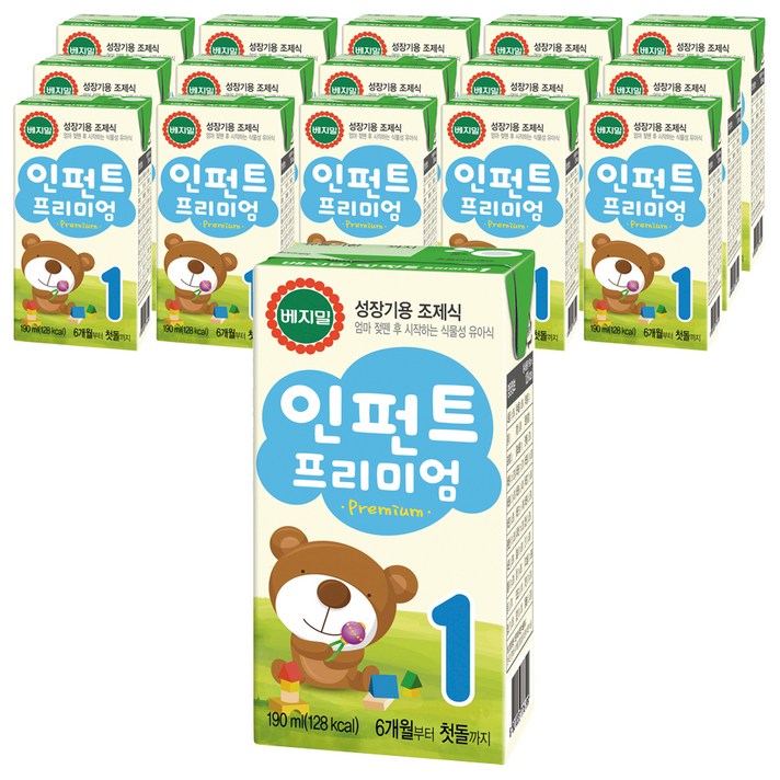 베지밀 인펀트 프리미엄 1단계 콩유아식 190ml, 16개