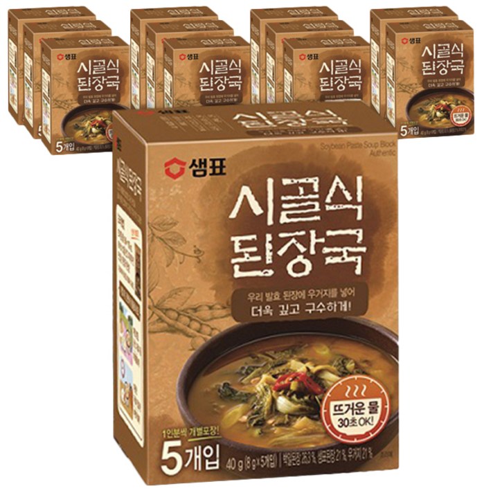 샘표 시골식 된장국 5p, 40g, 12개입