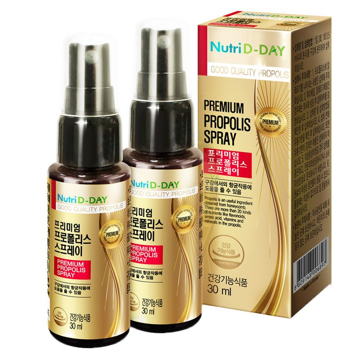 뉴트리디데이 프리미엄 프로폴리스 스프레이, 30ml, 2개입