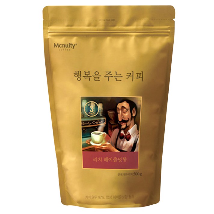 맥널티 리치 헤이즐넛향 분쇄 원두커피, 500g