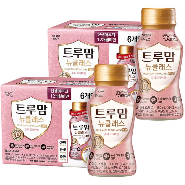 일동후디스 트루맘 뉴클래스 액상분유 1단계 180ml, 12개