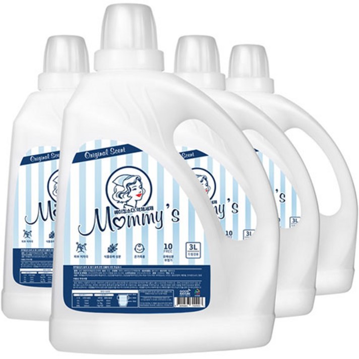 마미스 베이킹소다 액상세제 본품 스위트플로랄향, 3000ml, 4입