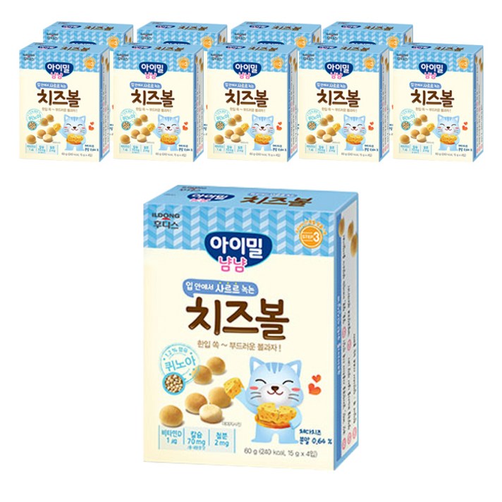 일동후디스 아이밀냠냠 치즈볼 60g, 치즈, 10박스