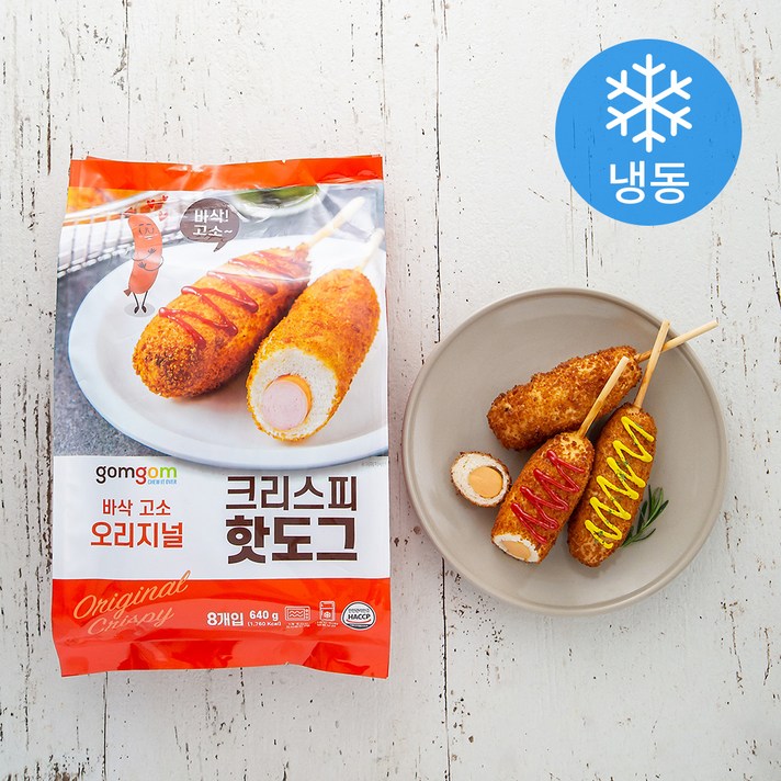 곰곰 크리스피 핫도그 (냉동), 640g, 1개