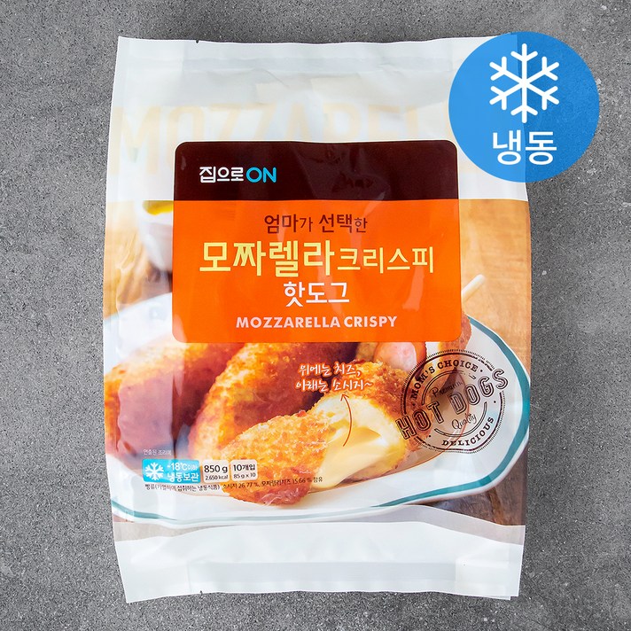 집으로ON 모짜렐라 크리스피 핫도그 (냉동), 85g, 10개입