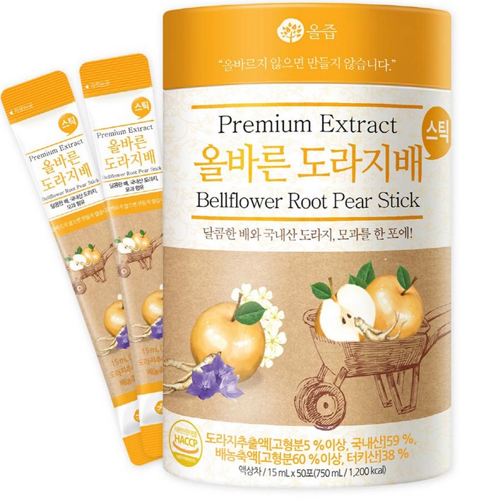 올즙 올바른 도라지배스틱, 1개, 750ml