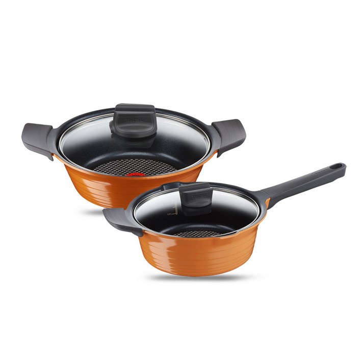 테팔 세라믹 뉴팟라인 냄비 세트 2개, 혼합 색상, 전골냄비 24cm + 멀티냄비 22cm