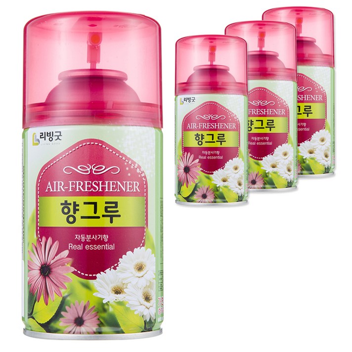 리빙굿 향그루 자동분사기, 280ml, 4개