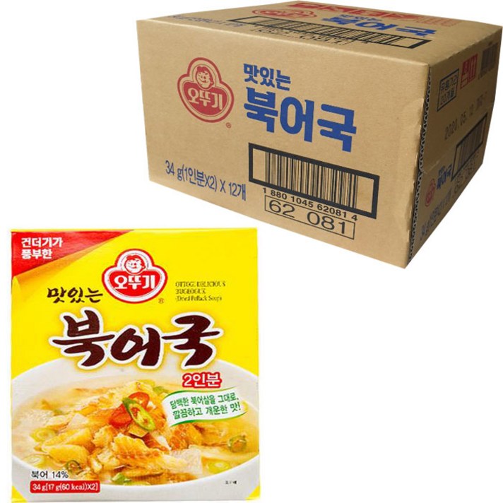 오뚜기 즉석 북어국 2인분, 34g, 12박스