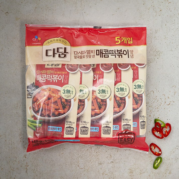 다담 매콤 떡볶이 양념, 140g, 5개