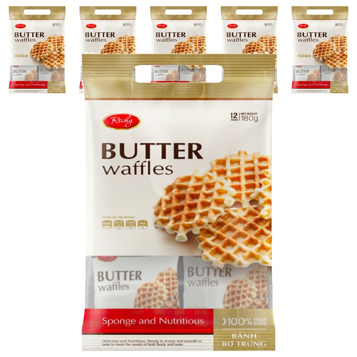 리치 에그버터와플 과자, 180g, 6개