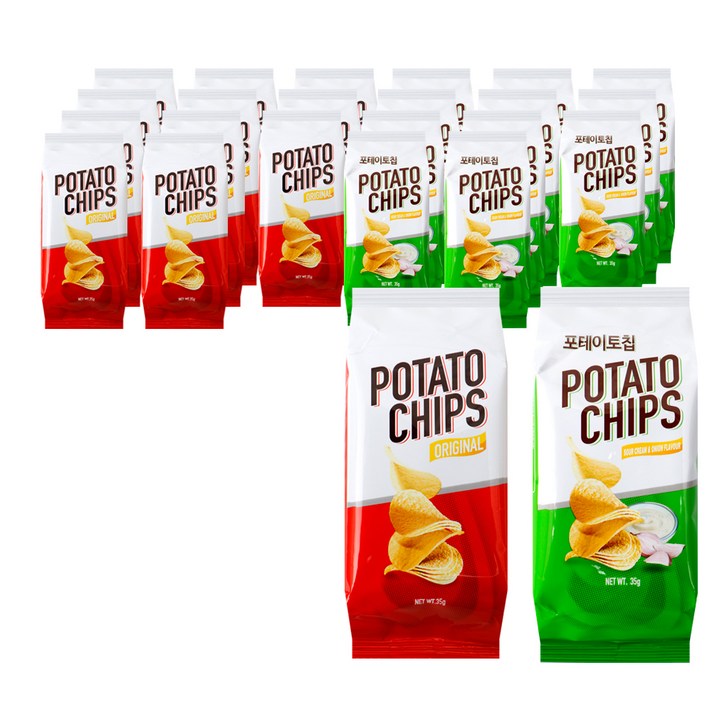 판판 포테이토칩 오리지널 35g x 12p + 양파맛 35g x 12p 세트, 1세트