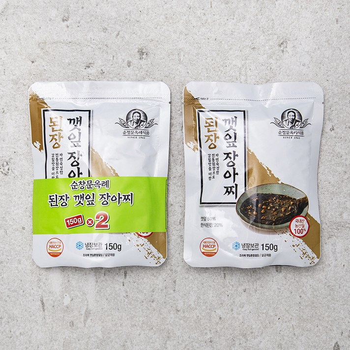 순창문옥례식품 된장깻잎장아찌, 150g, 2개