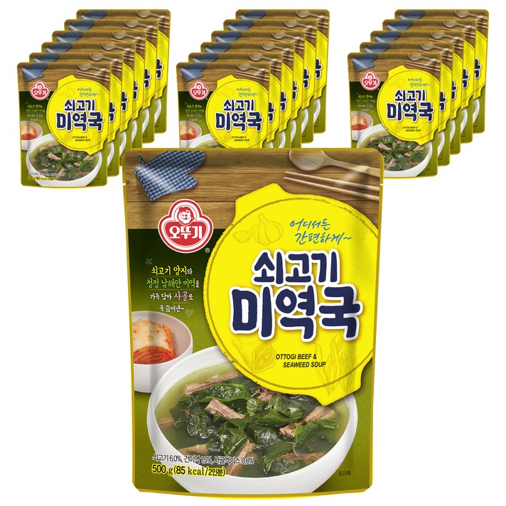 오뚜기 쇠고기미역국, 500g, 18개